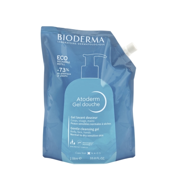 Rezerva eco, gel de dus Atoderm, 1000 ml, Bioderma